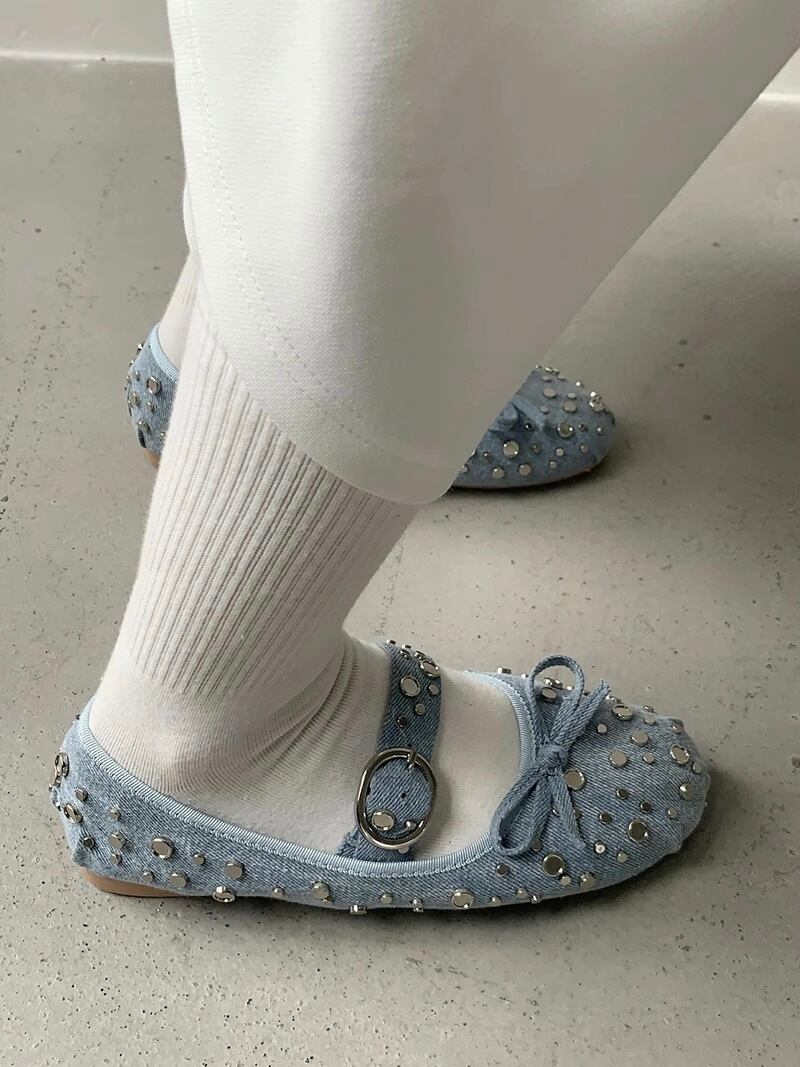 ≪ 3c's ≫ sparkle studs mule