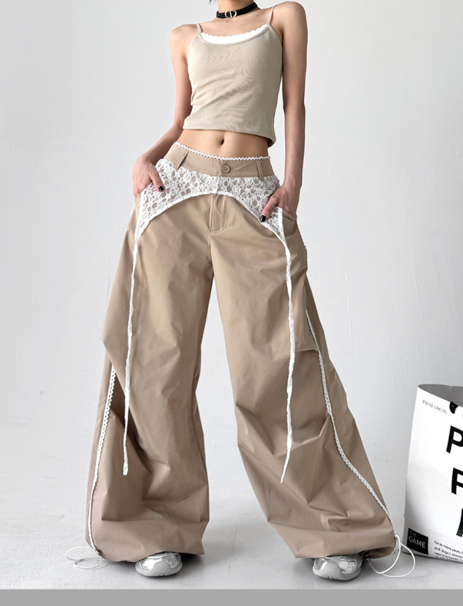 2025 SS レースストレートワイドパンツ