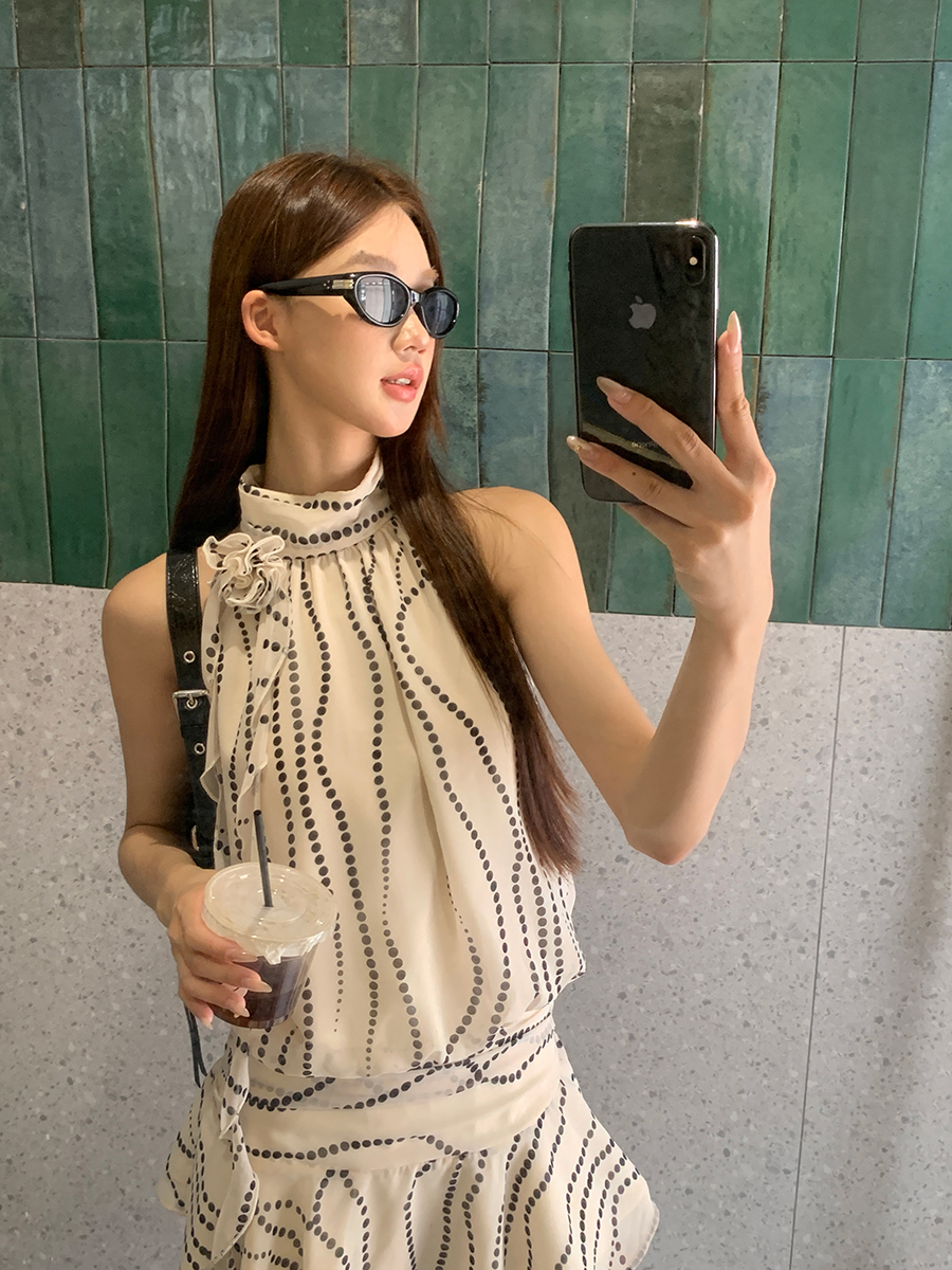 2025 ドットライン ホルターネックドレス