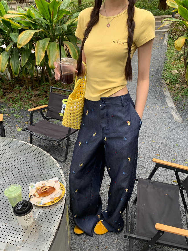 2025 SS ルーズワイドレッグパンツレディース