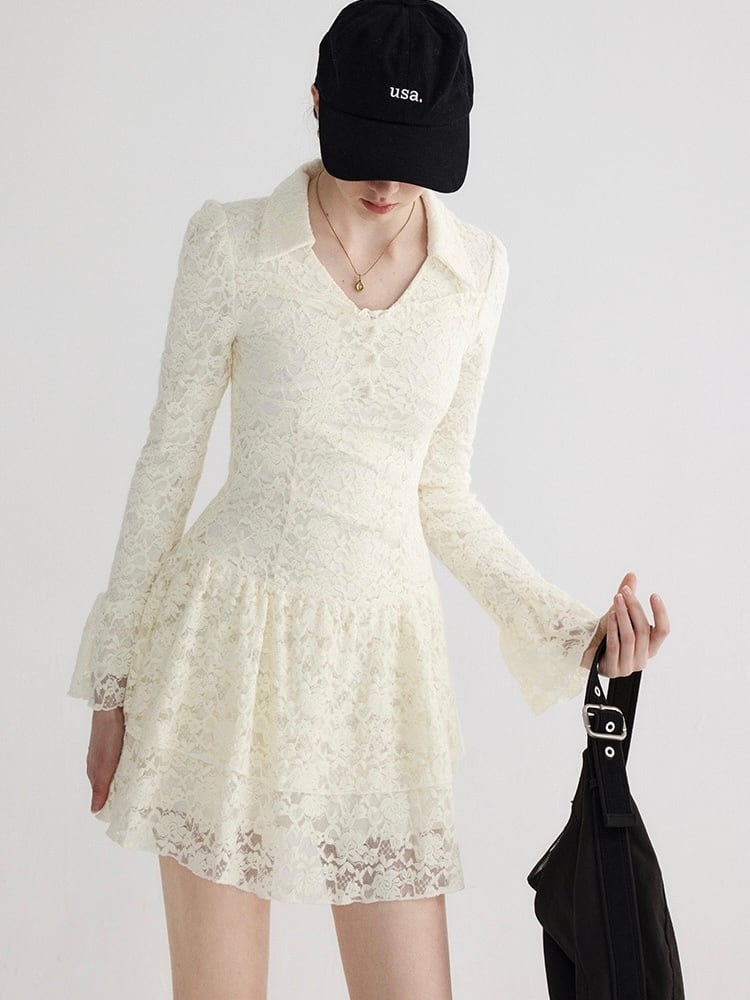 lace up pure dress