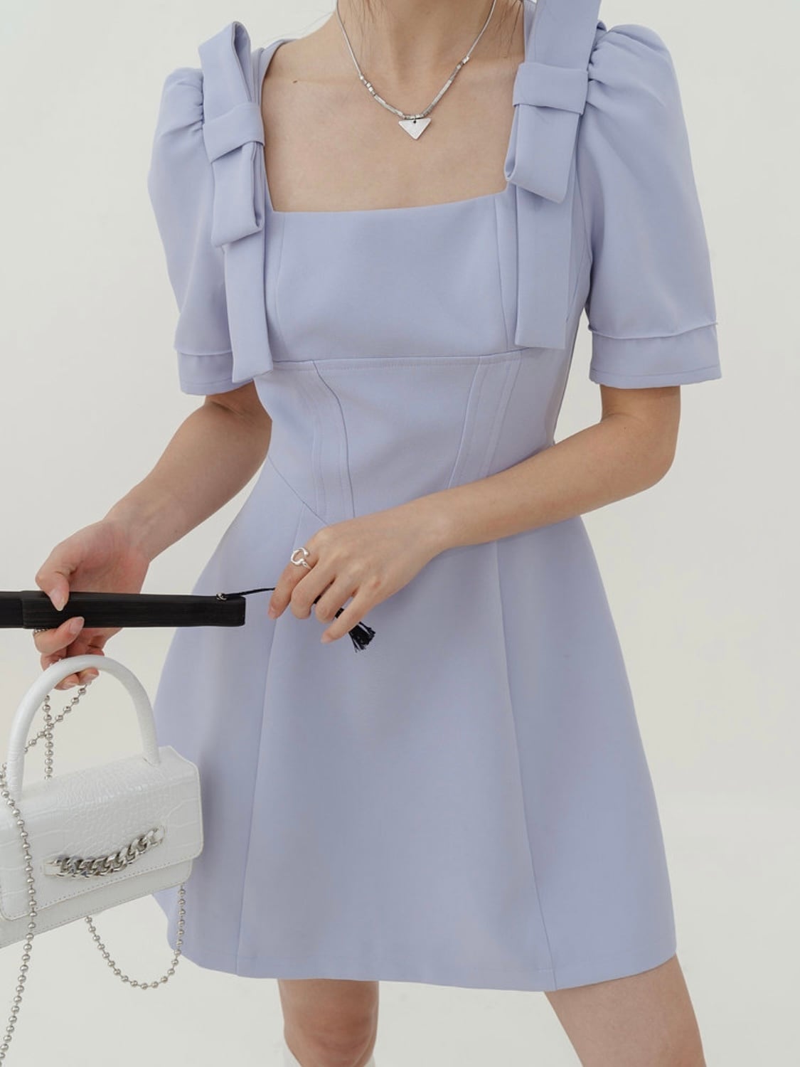 【即配】《 3c's 》ribbon puffsleeve mini