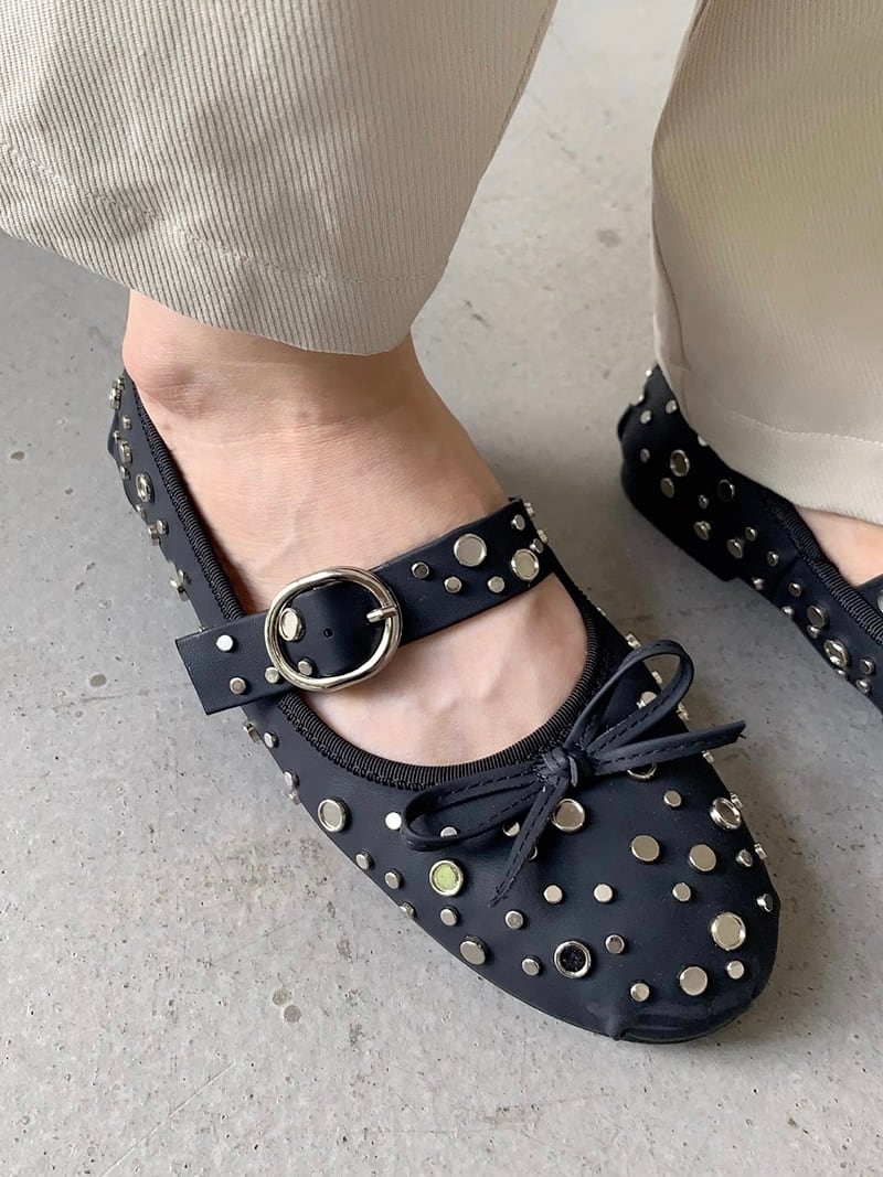 ≪ 3c's ≫ sparkle studs mule