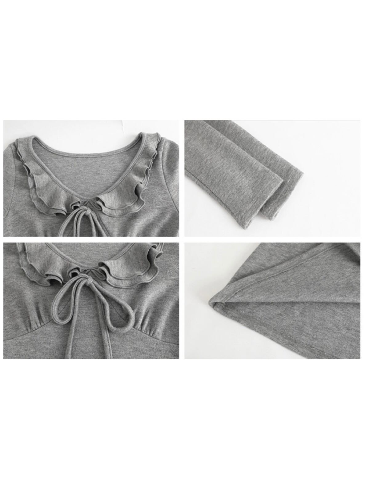 round neck frill one piece