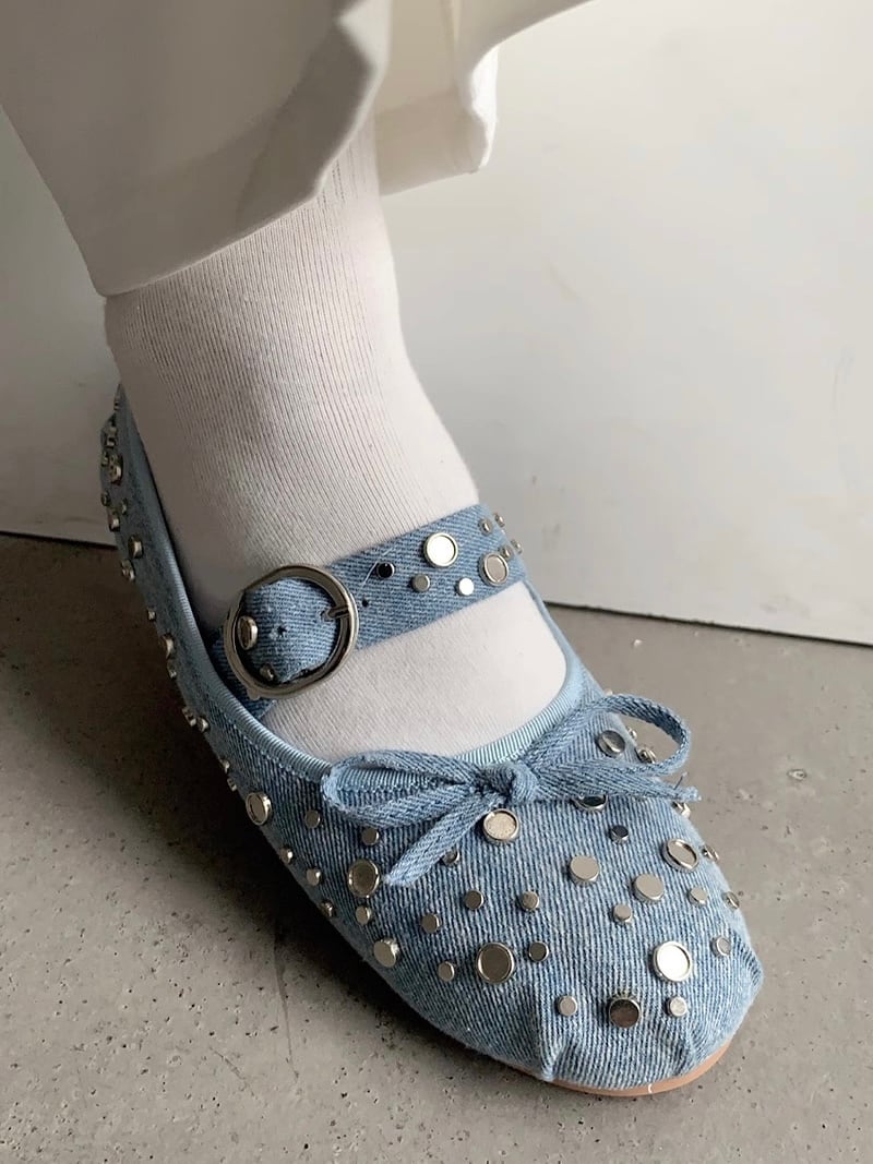 ≪ 3c's ≫ sparkle studs mule