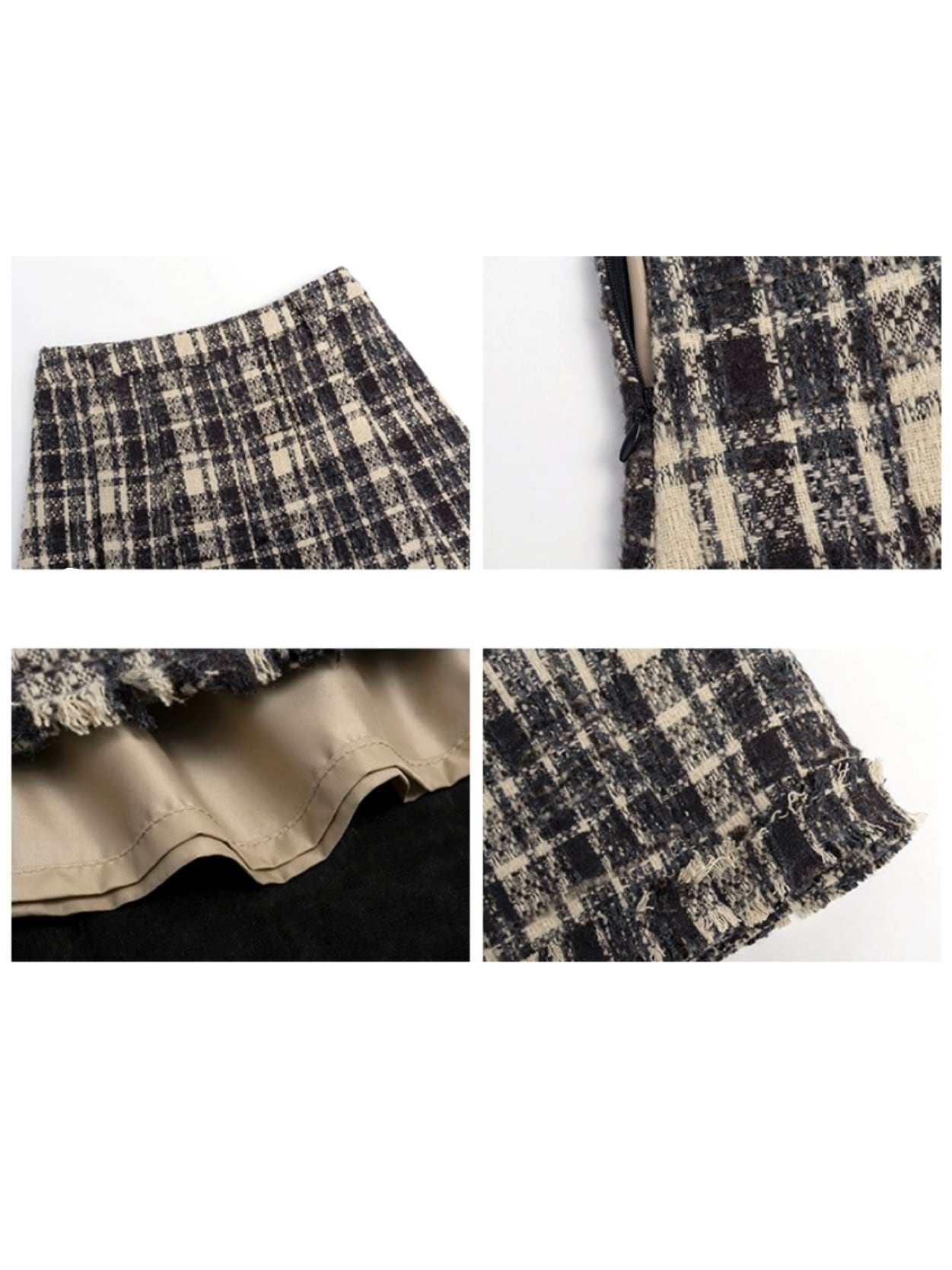 gingham classical pleats skirt