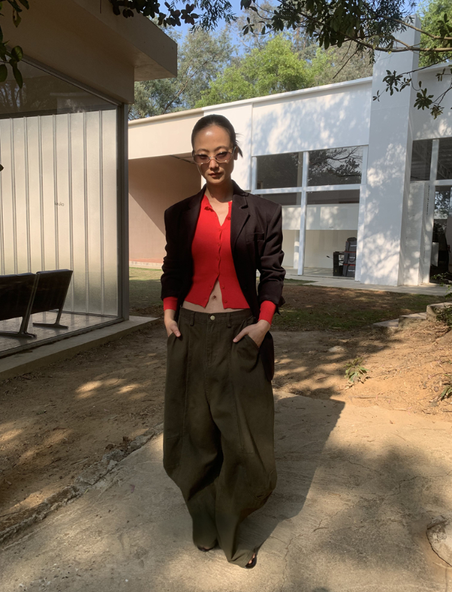 2025 SS デニムレッグワイドレッグラディッシュパンツ