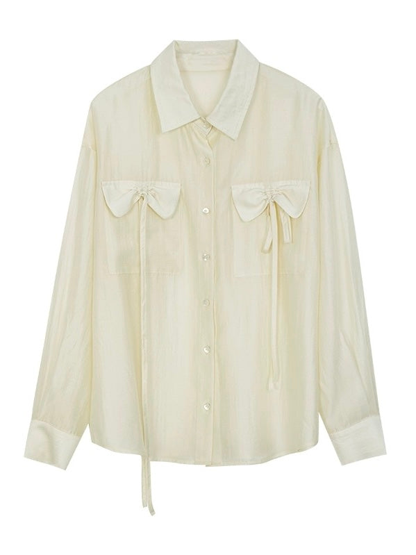 ≪ 2c's ≫ pocket tie string shirt