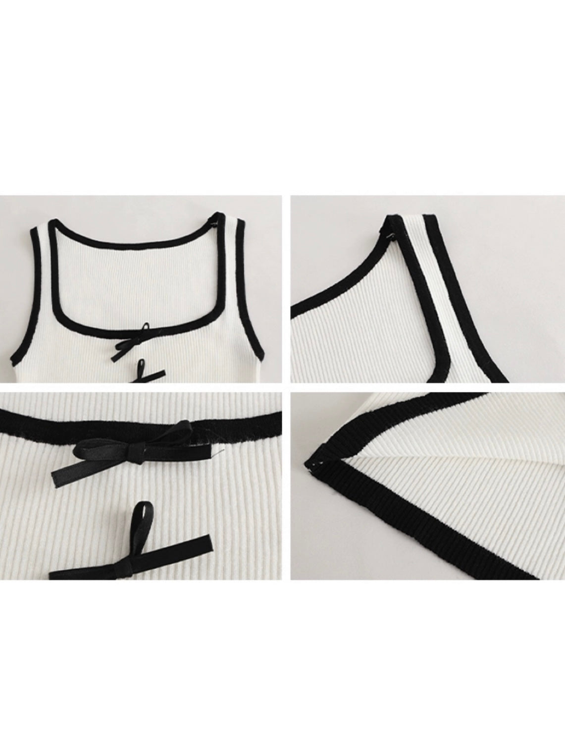 center tiny ribbon tank top