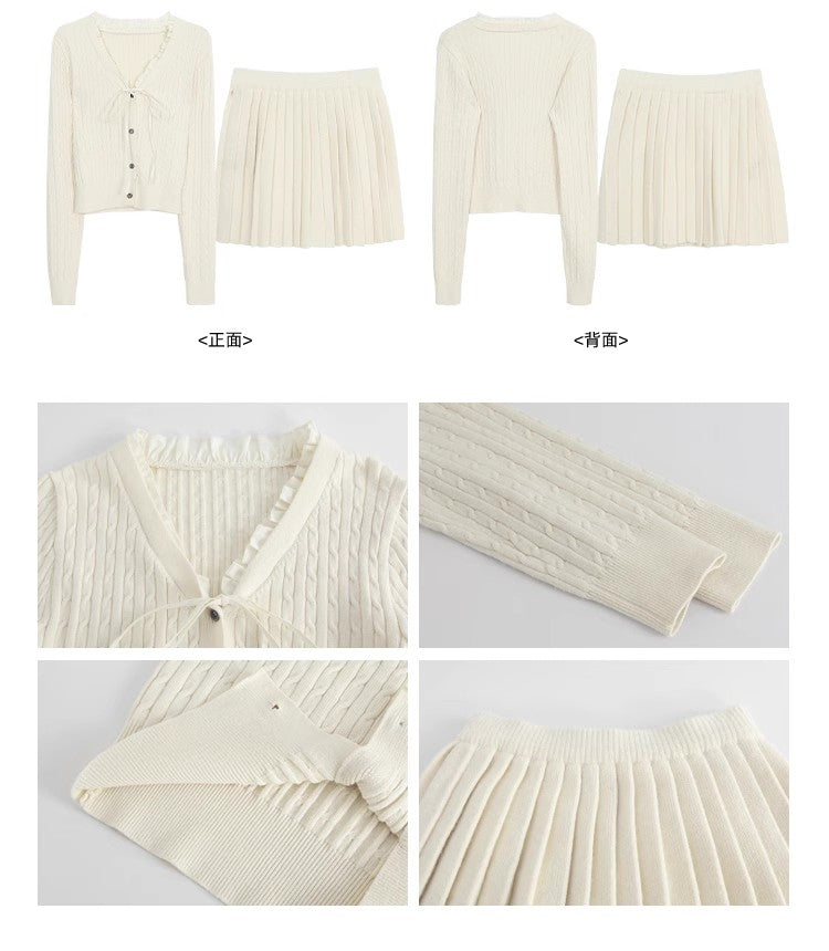 2025 パイピング リボンカーディガンセットアップ Cardigan Set Up