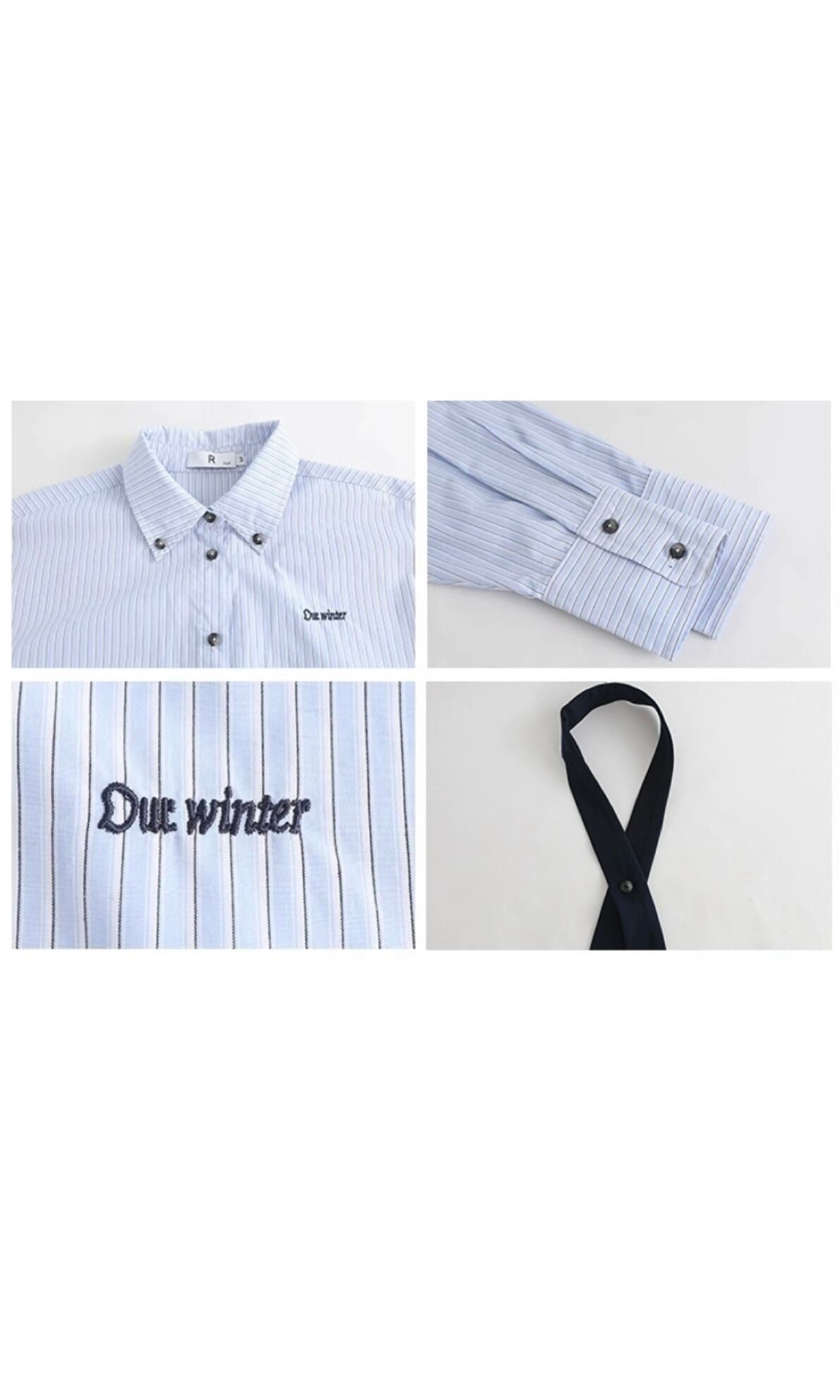 back narrow tie stripe shirt