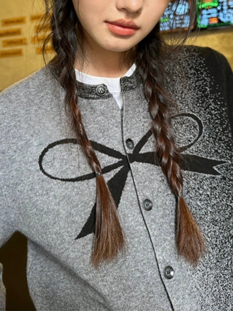 gradation ribbon cardigan