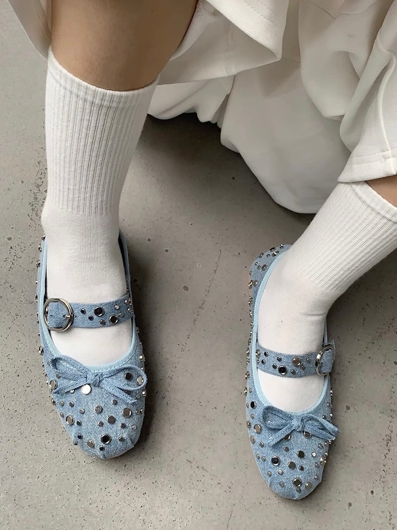 ≪ 3c's ≫ sparkle studs mule