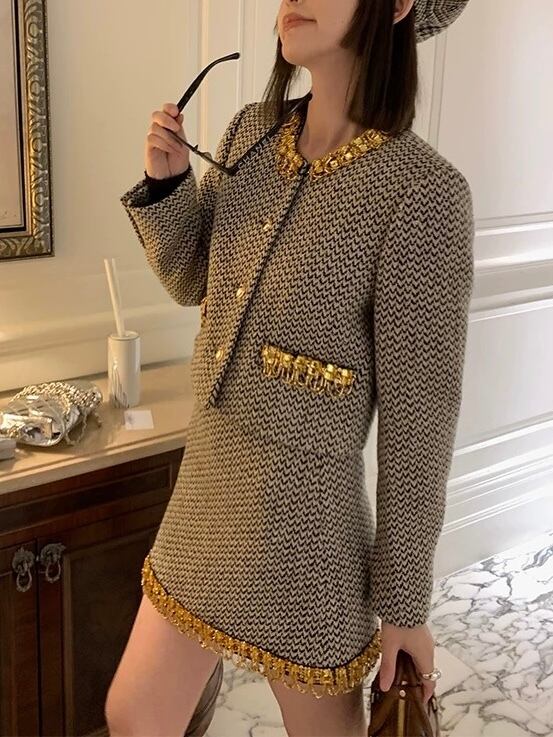 ≪ 2c's ≫ luxury diamond piece skirt