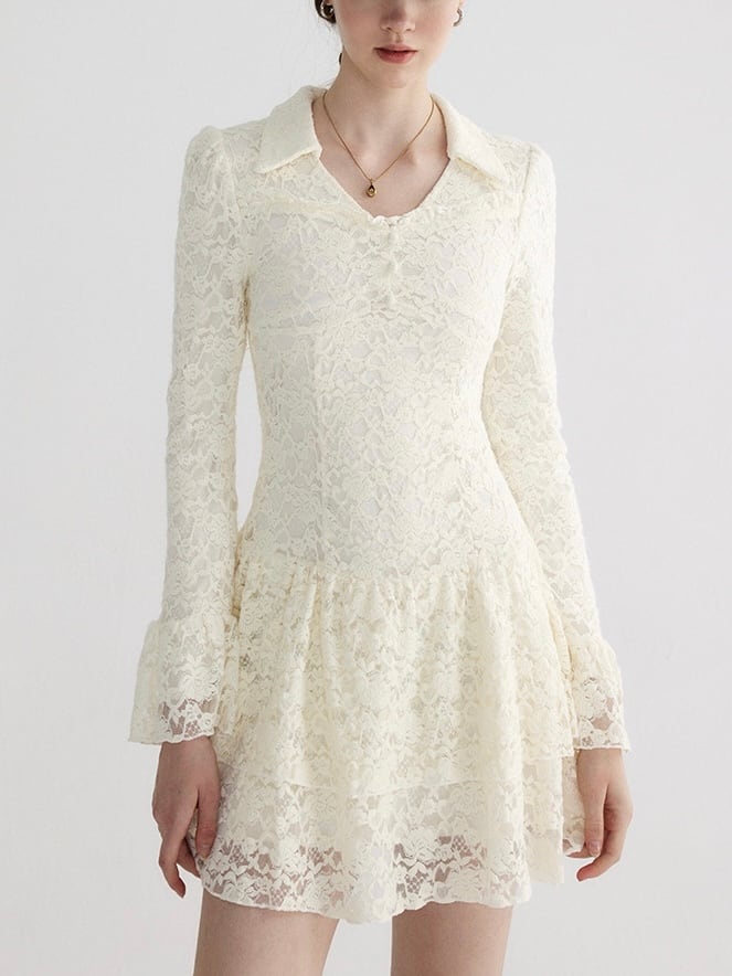 lace up pure dress