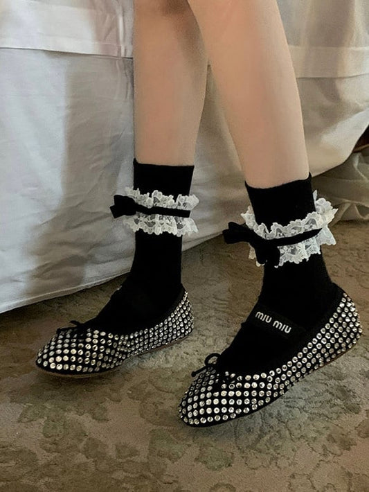 ≪ 2c's ≫ ankle lace up socks