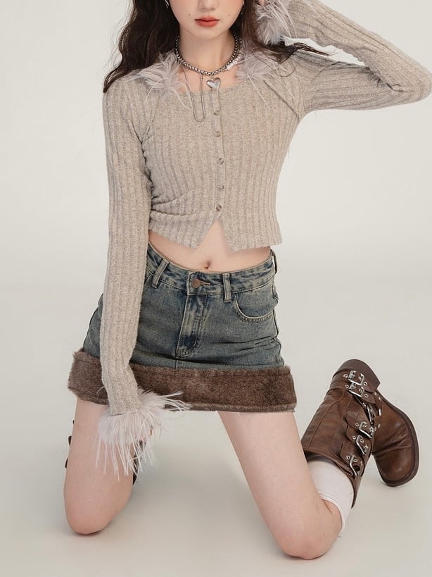 feather flutter cardigan