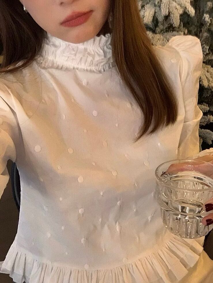 puff sleeves pleats blouse