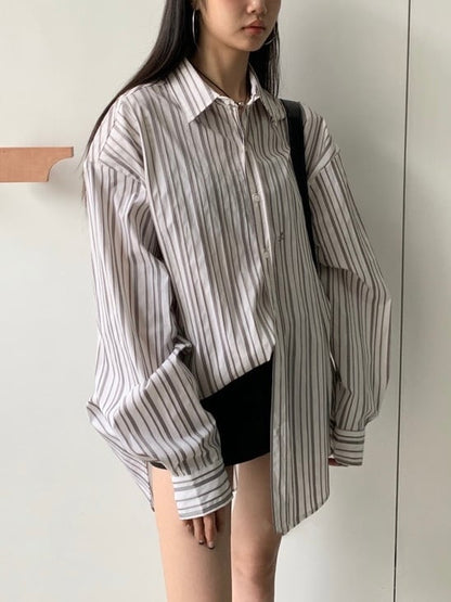 loose fit stripe shirt