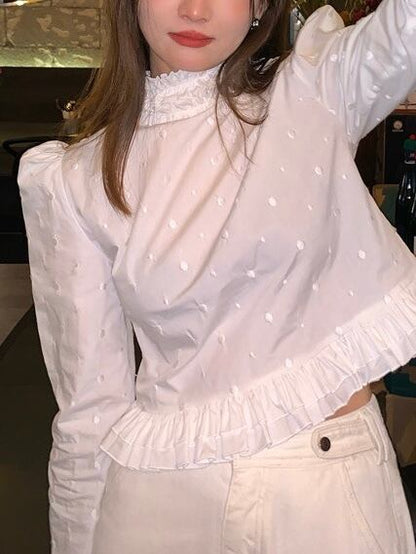 puff sleeves pleats blouse