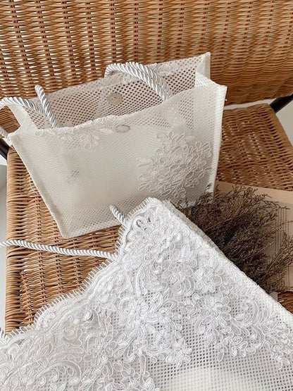 ≪ 3c's ≫ small lace tote bag