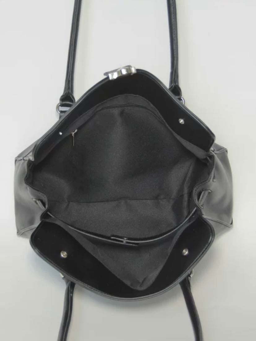 lock black tote bag
