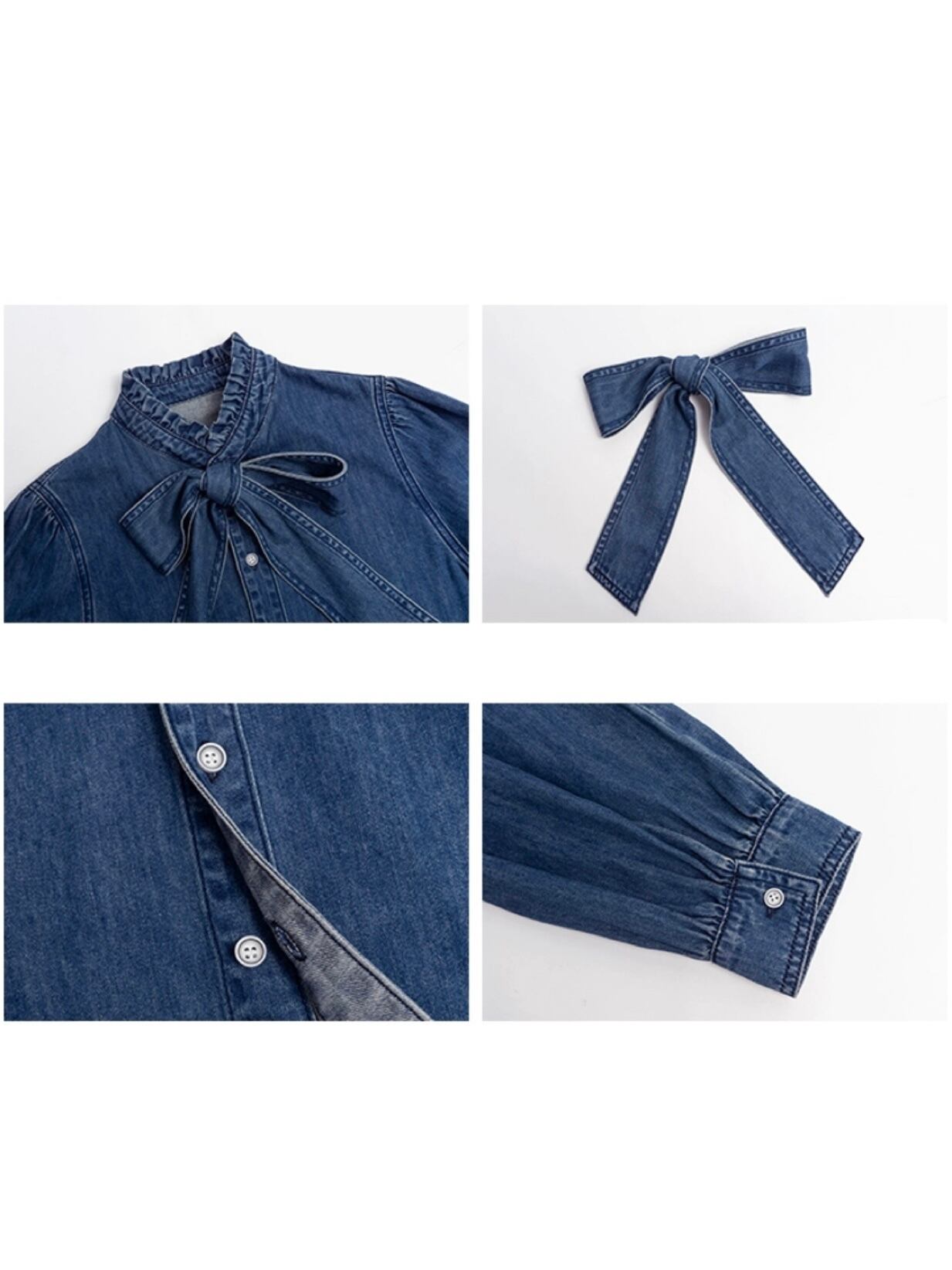 denim bow tie shirt