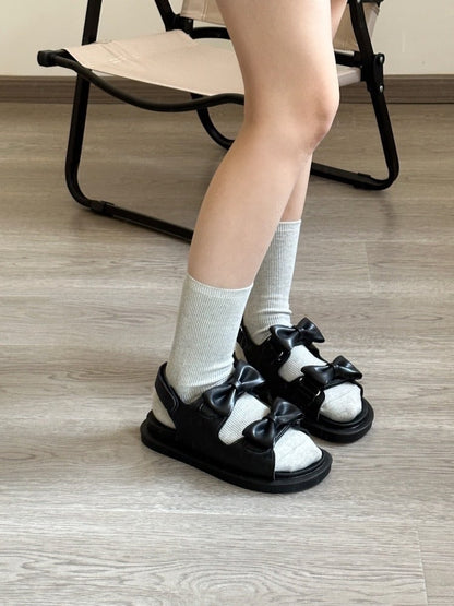 ≪ 3c's ≫ puku double ribbon sandal