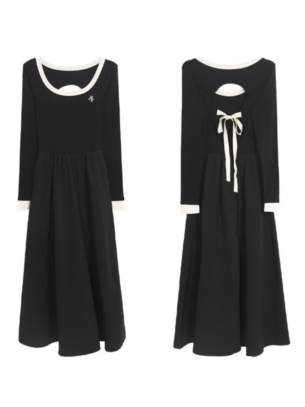 string hole bell line dress