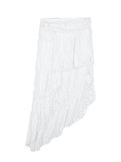 asymmetry lace frill skirt