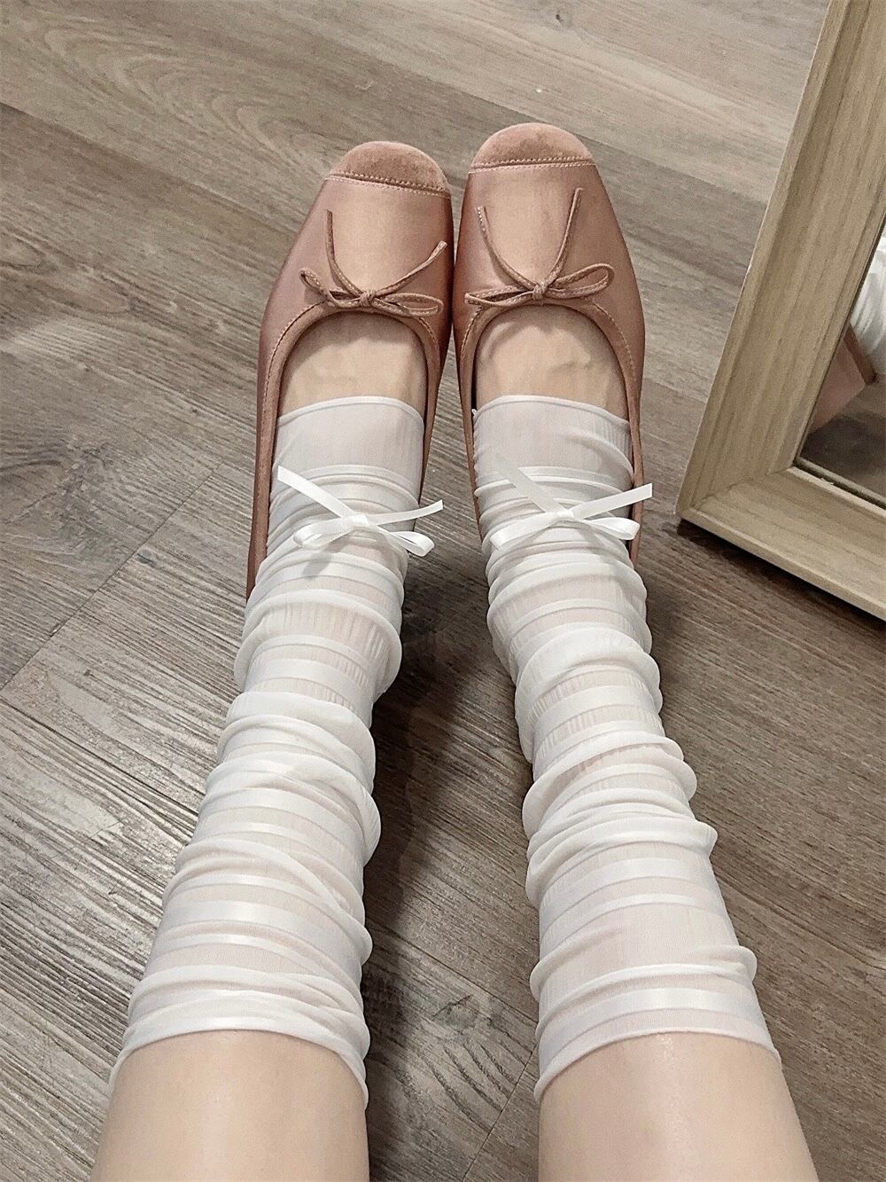 sheer loose leg warmers