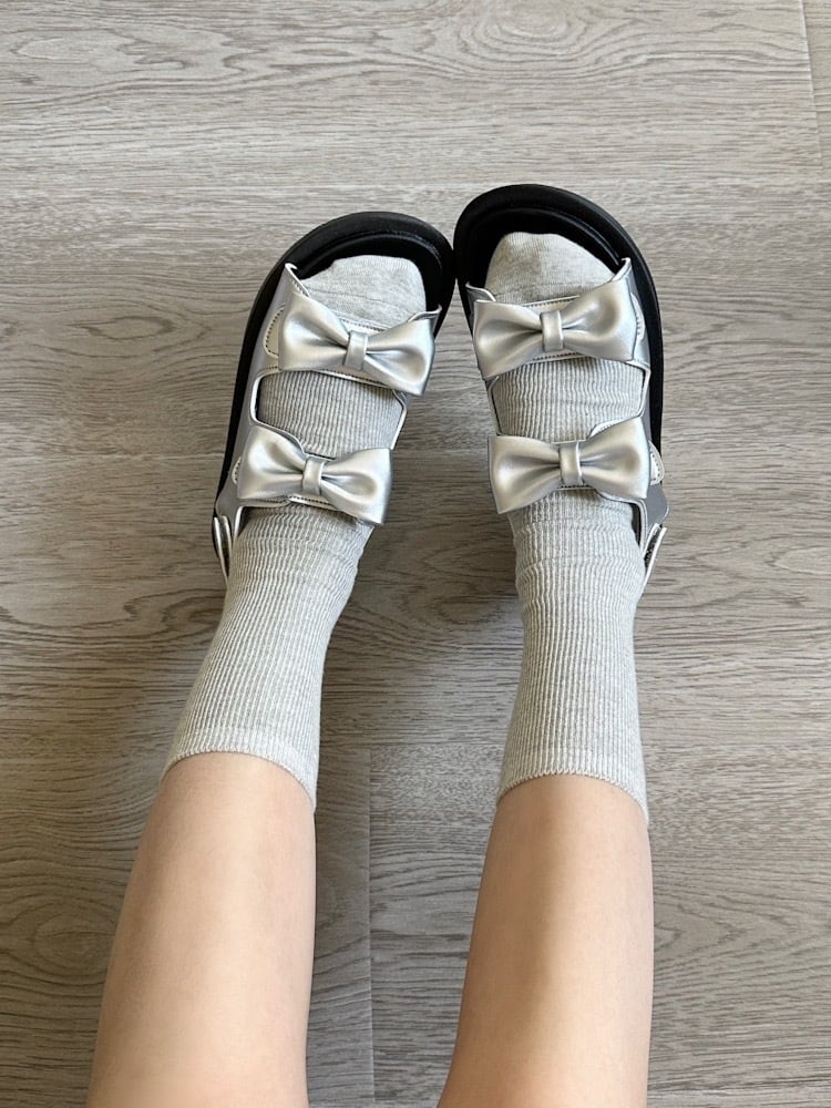 ≪ 3c's ≫ puku double ribbon sandal