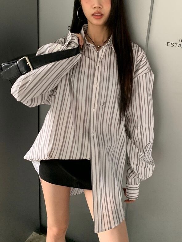 loose fit stripe shirt