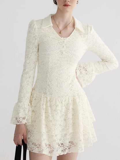 lace up pure dress