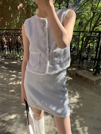 【即配】classy tweed set up