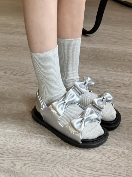 ≪ 3c's ≫ puku double ribbon sandal