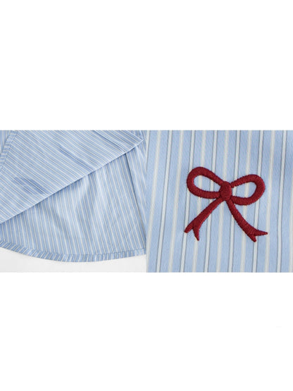 ribbon stitch stripe shirt