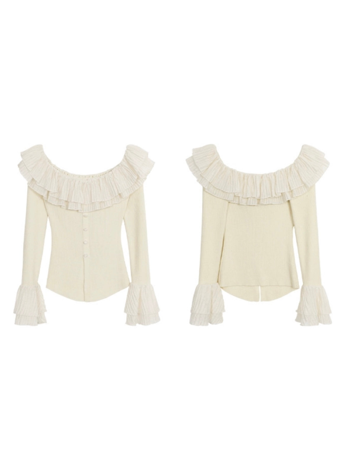 frill one shoulder cardigan