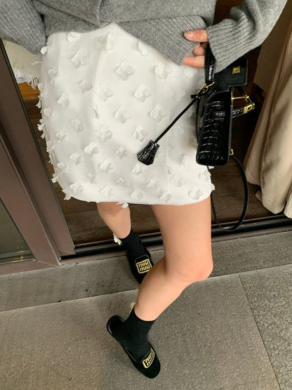【即配】blossom jacquard skirt