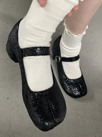 【即納】 tabi strap glitter shoes