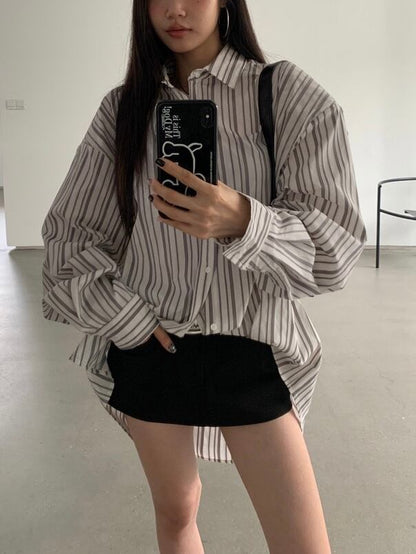 loose fit stripe shirt