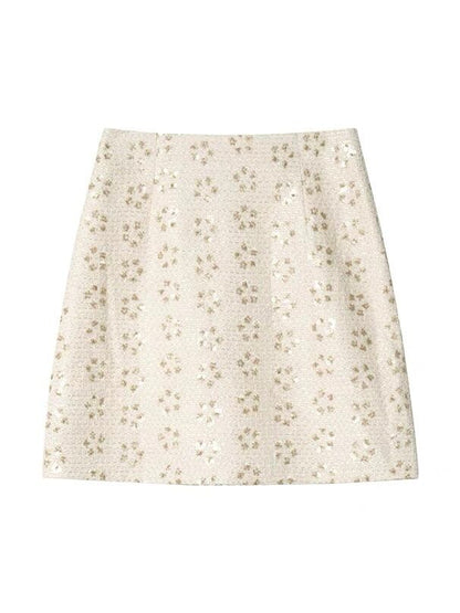 ≪ 2c's ≫ embroidery a line skirt