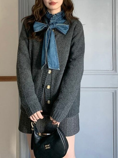 denim bow tie shirt