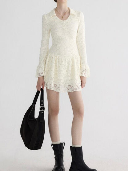 lace up pure dress