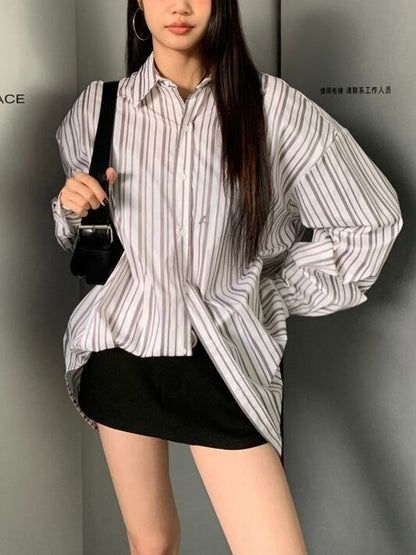 loose fit stripe shirt