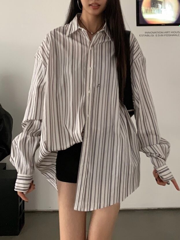 loose fit stripe shirt