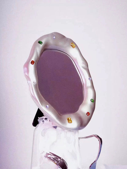 colorful bijou circle mirror