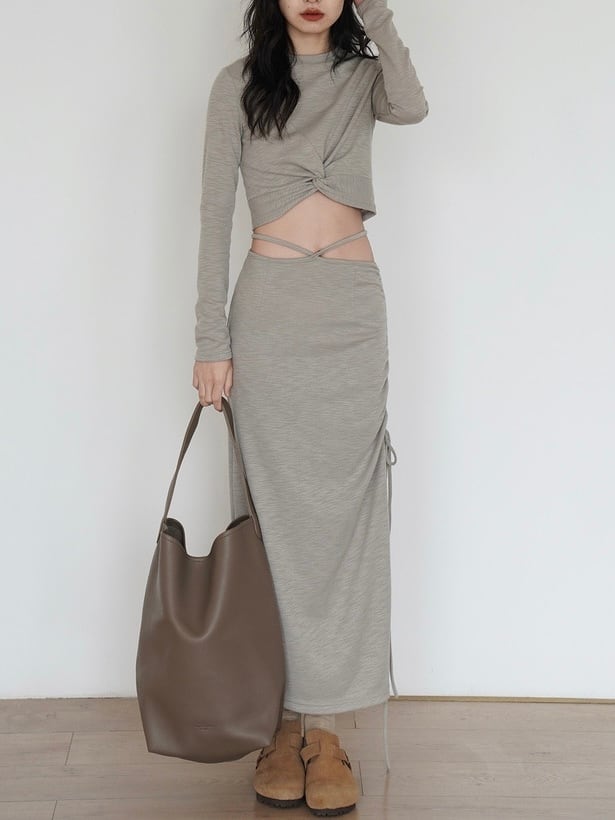 strap shirring skirt