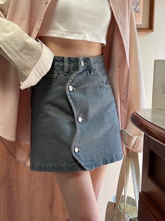 wave cut mini skirt