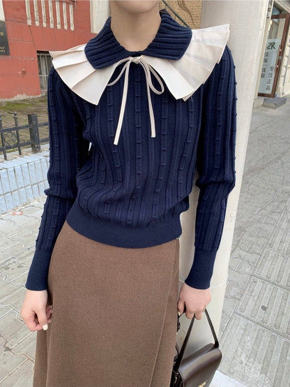 ≪ 4c's ≫ double collar sweater